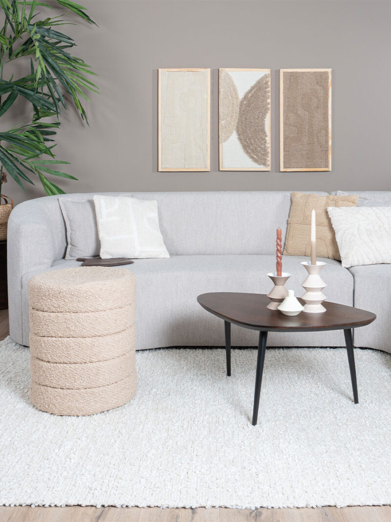 Poef Rosa Beige 53 x ø43 cm - Image 2