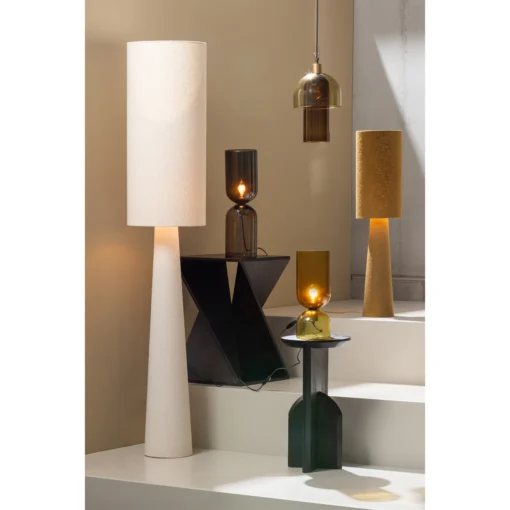 loft vloerlamp metaal/bouclé tapenade 130xø30 cm - Image 2