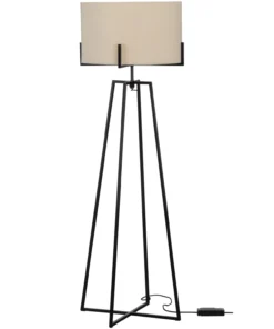 Holly Vloerlamp zwart / naturel