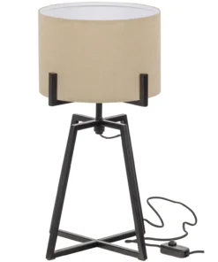 Holly tafellamp zwart / naturel