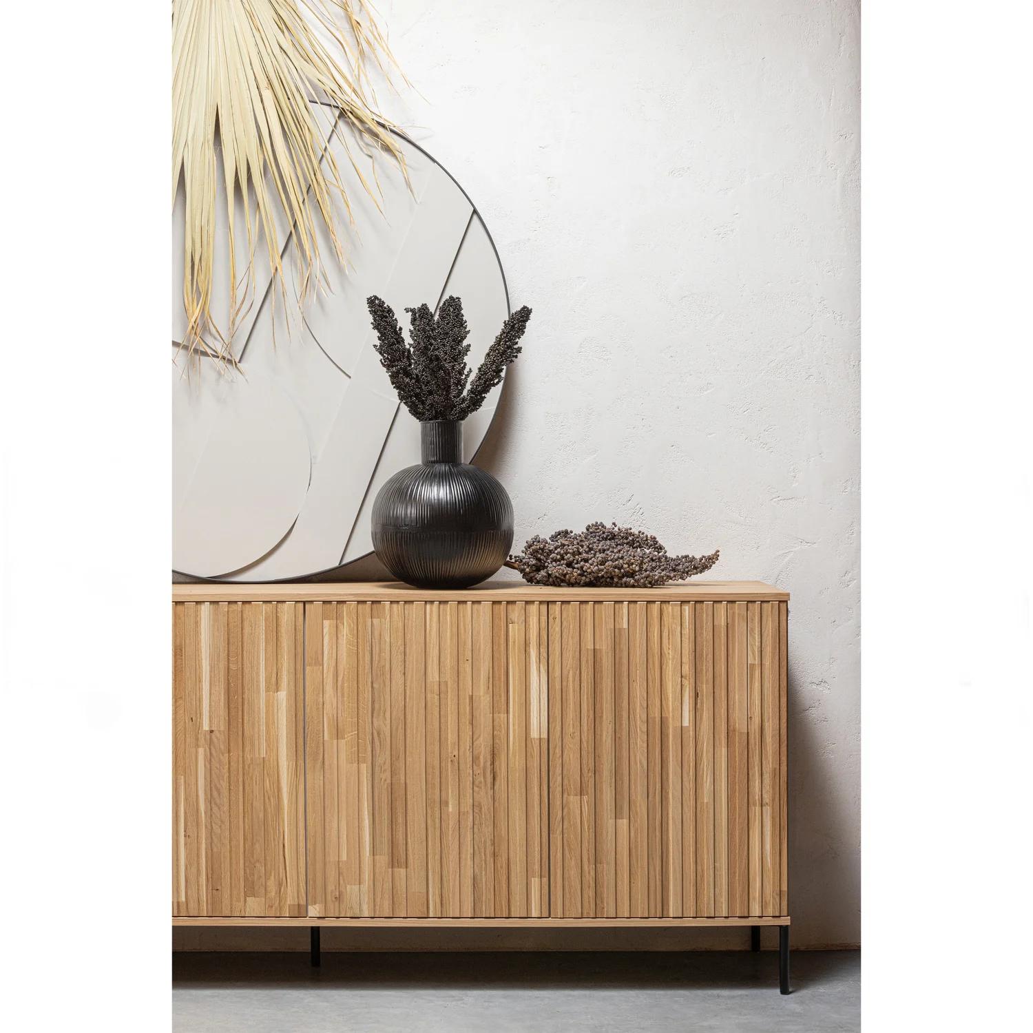new gravure tv meubel 100 cm eiken blanke lak (fsc) - Image 2