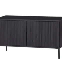 new gravure tv meubel 100 cm grenen zwart (fsc)