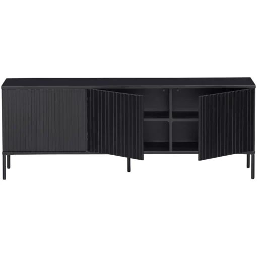 new gravure tv meubel 150 cm grenen zwart (fsc) - Image 4