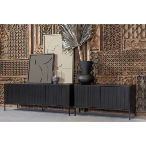 new gravure tv meubel 150 cm grenen zwart (fsc) - Image 6