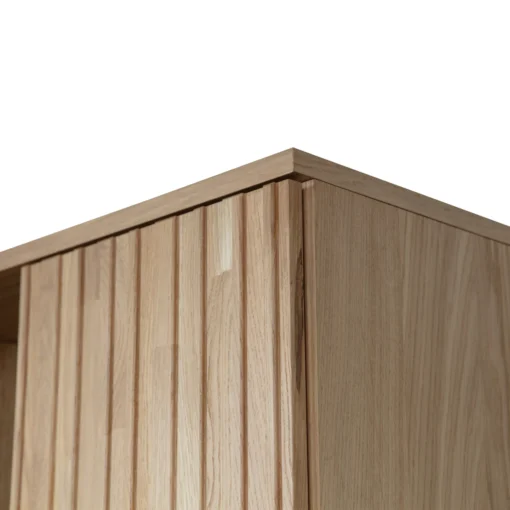 new gravure hoge kast met lade eiken blanke lak (fsc) - Image 5