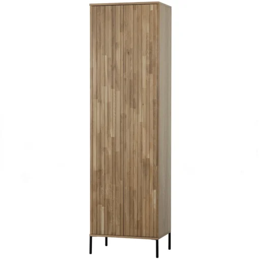 new gravure hoge kast met lade eiken blanke lak (fsc)