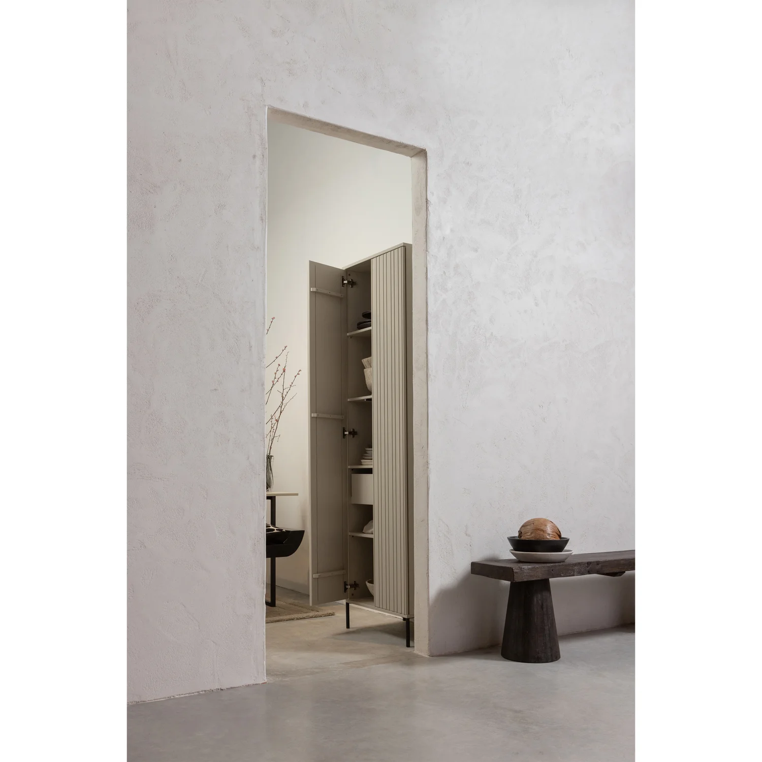 new gravure hoge kast met lade grenen dust (fsc) - Image 6