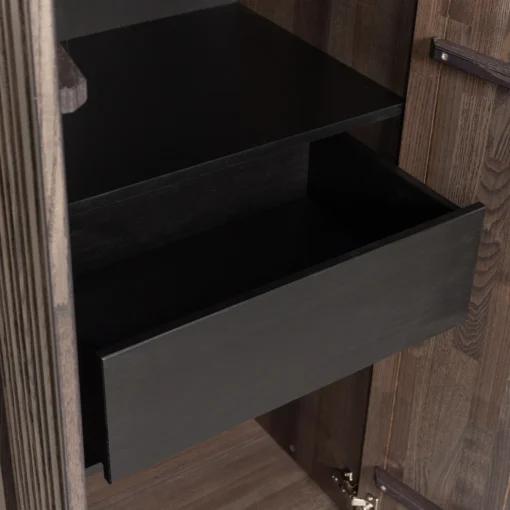 new gravure hoge kast met lade essen fineer espresso (fsc) - Image 5