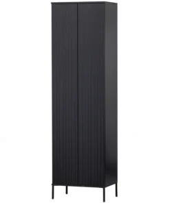 new gravure hoge kast met lade grenen zwart (fsc)