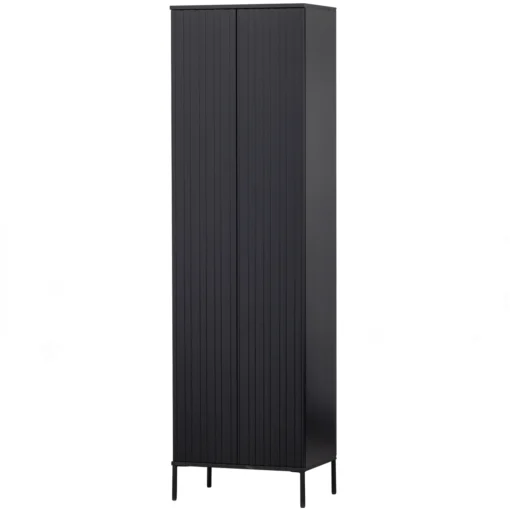 new gravure hoge kast met lade grenen zwart (fsc)
