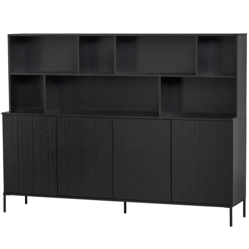 new gravure wandkast grenen zwart (fsc)