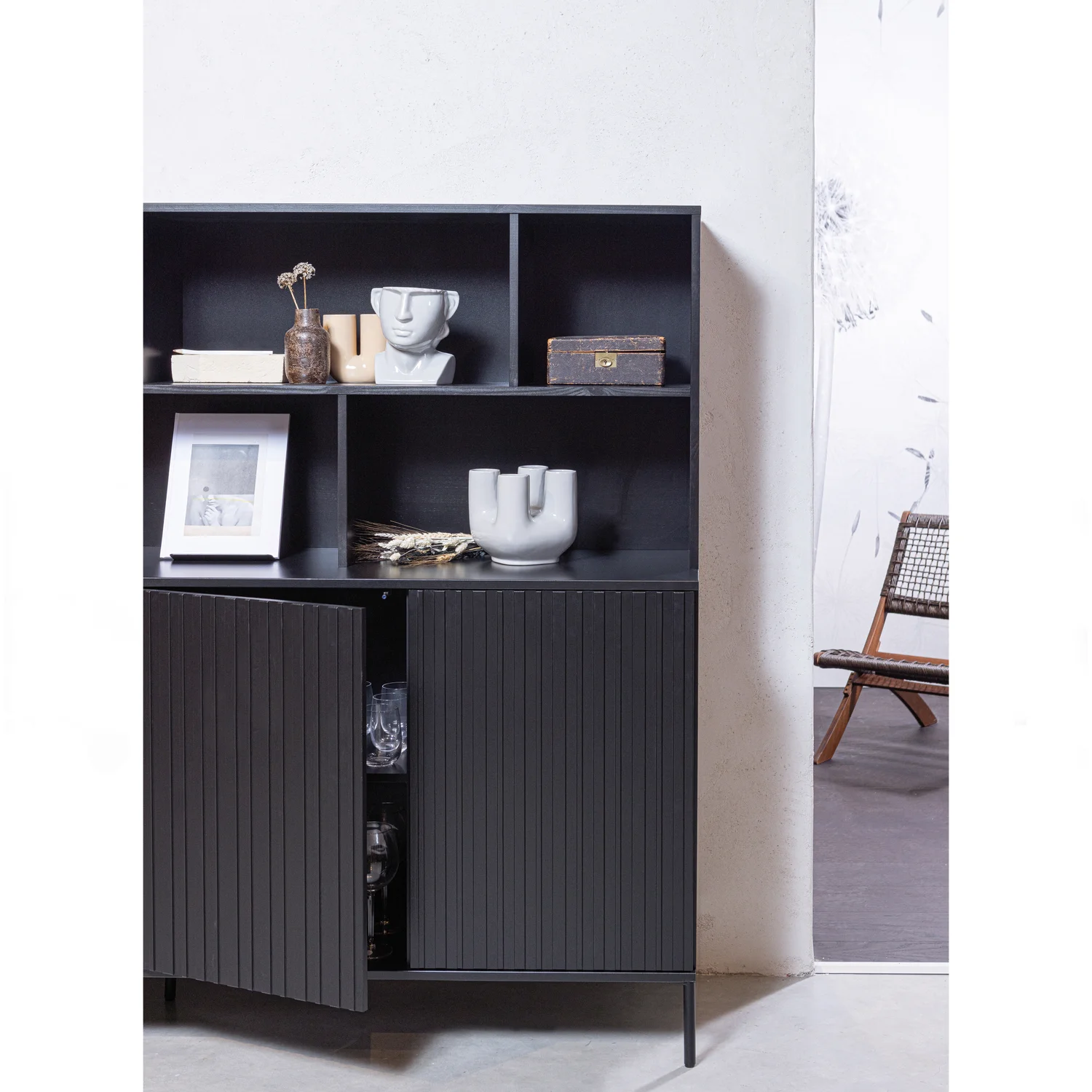 new gravure wandkast grenen zwart (fsc) - Image 2