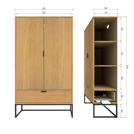 silas 2-deurs kast eiken decor (fsc) - Image 7