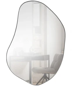 Romee organische spiegel metaal zwart 100 x 70 cm