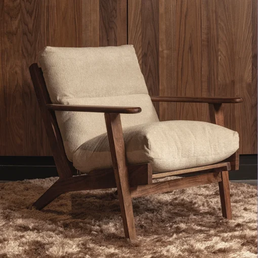 Houston fauteuil bouclé / hout naturel - Image 2
