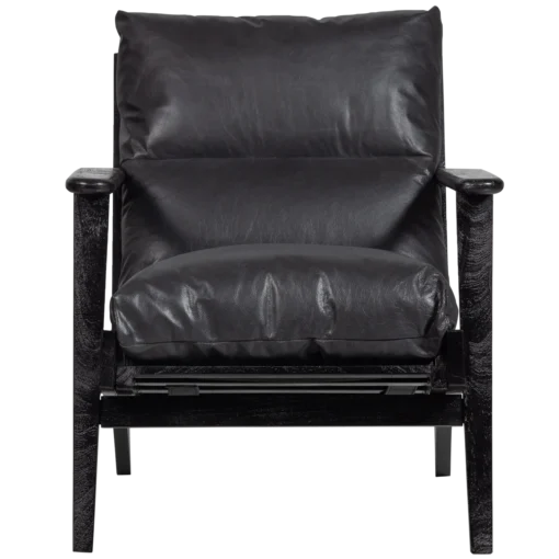Houston fauteuil leer / hout zwart - Image 2