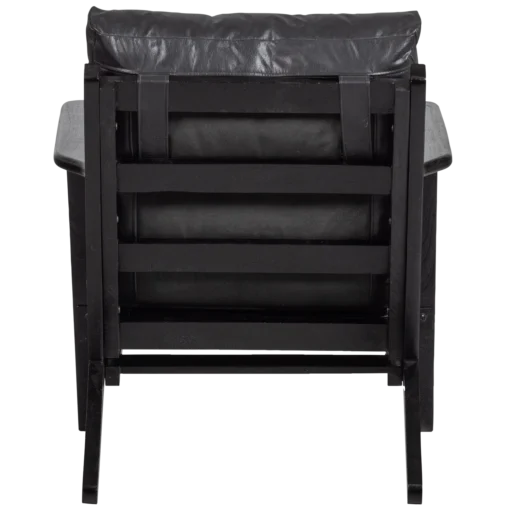 Houston fauteuil leer / hout zwart - Image 5