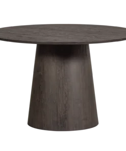 Maan eettafel rond mdf donker bruin 120 cm