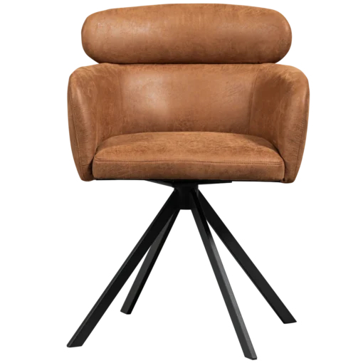 Fenne draaibare eetkamerstoel leerlook cognac - Image 7