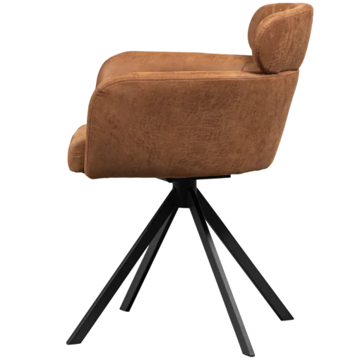 Fenne draaibare eetkamerstoel leerlook cognac - Image 4
