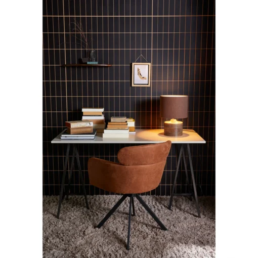 Fenne draaibare eetkamerstoel leerlook cognac - Image 2