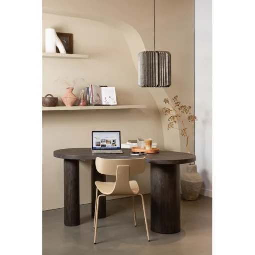 Maan organisch sidetable/bureau mdf donkerbruin - Image 3