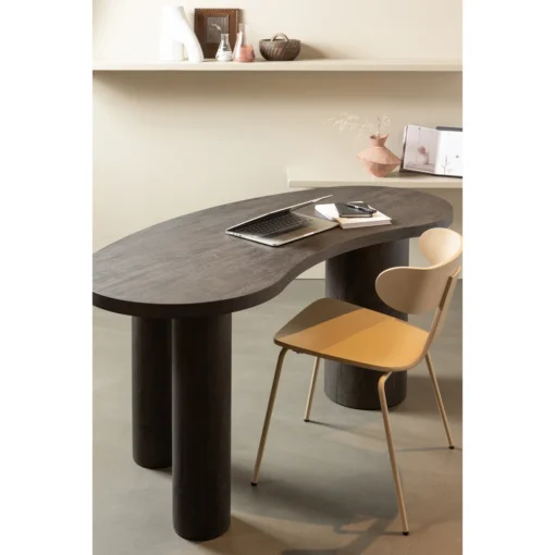 Maan organisch sidetable/bureau mdf donkerbruin - Image 2