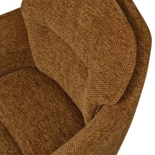 Runa eetkamerstoel chenille karamel bruin/geel - Image 7