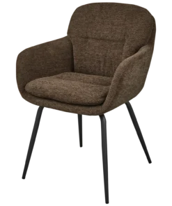 Runa eetkamerstoel chenille warm bruin