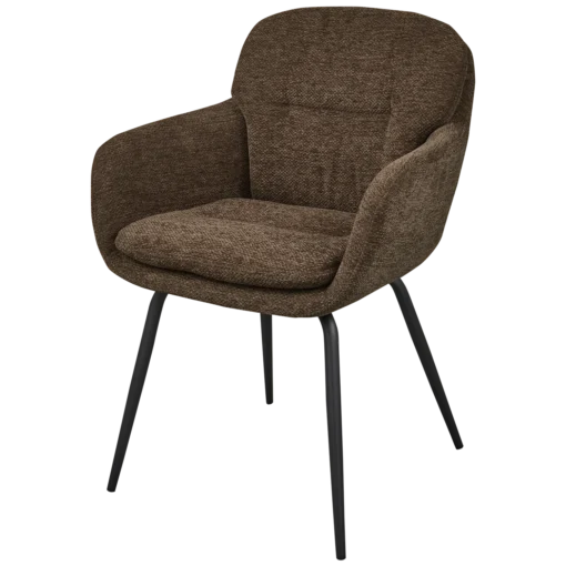 Runa eetkamerstoel chenille warm bruin