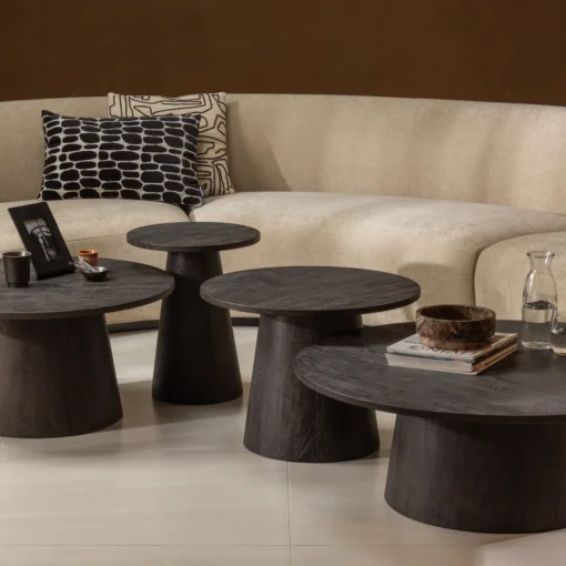 Maan salontafel mdf donkerbruin 35X100cm - Image 2