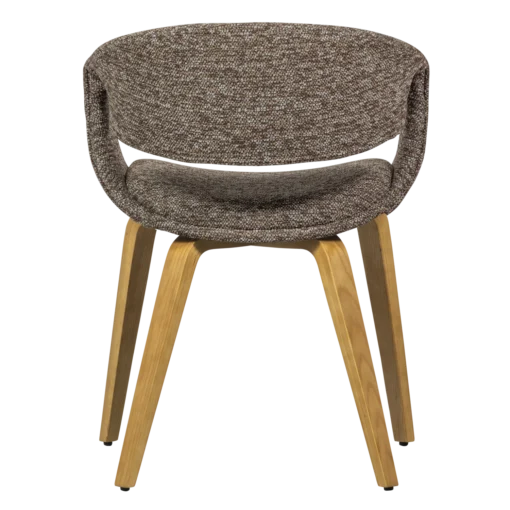 Yossi eetkamerstoel bruin met houten poot naturel - Image 2
