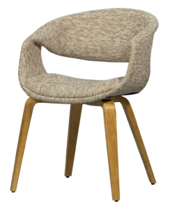 Yossi eetkamerstoel zand met houten poot naturel