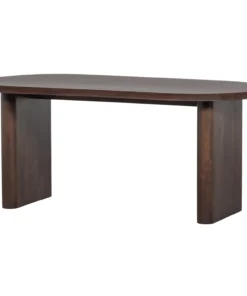Ellips eetkamertafel mango hout walnoot 90x180 cm
