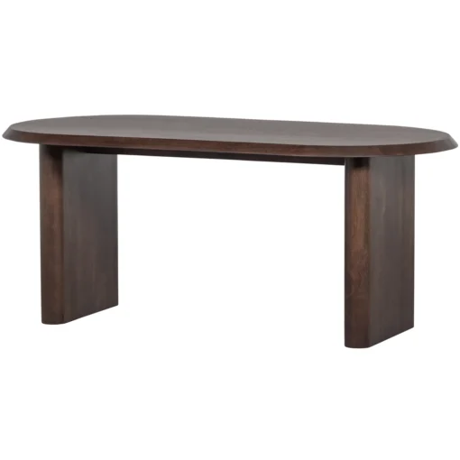 Ellips eetkamertafel mango hout walnoot 90x180 cm