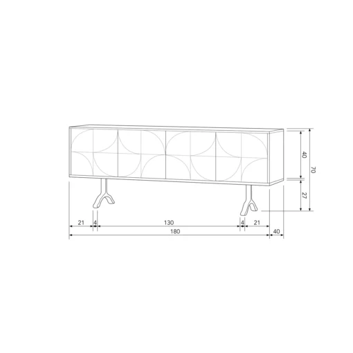 Draw dressoir mango hout walnoot - Image 3