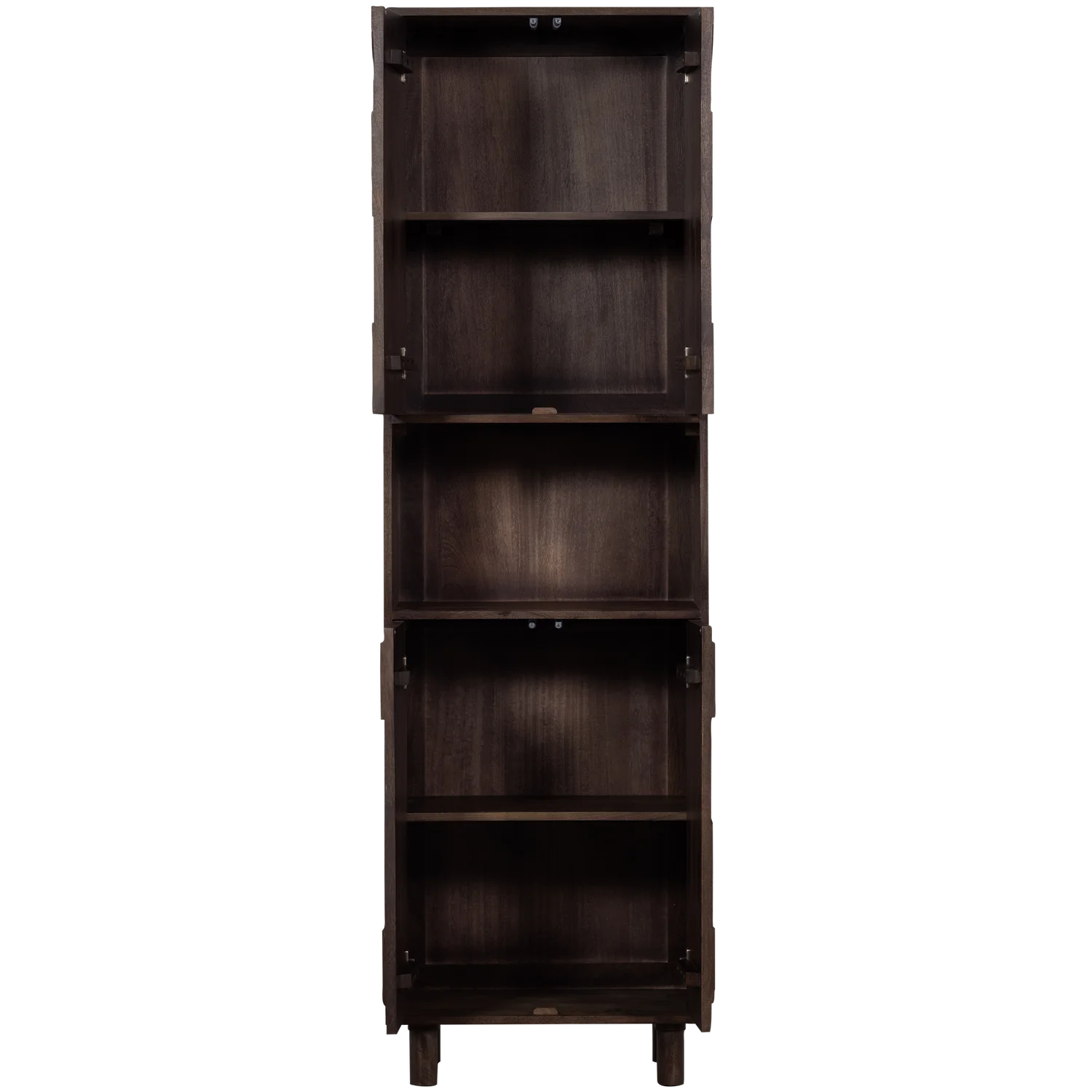 Draw 4-deurs opbergkast met open vak mango hout walnoot - Image 3