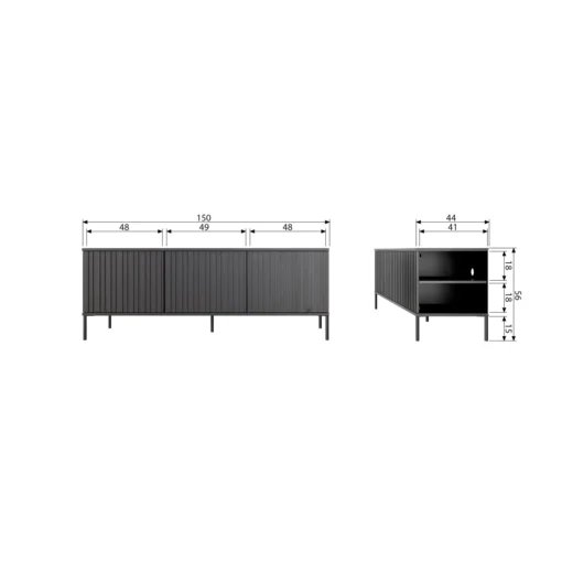 new gravure tv meubel 150 cm essen fineer espresso (fsc) - Image 8