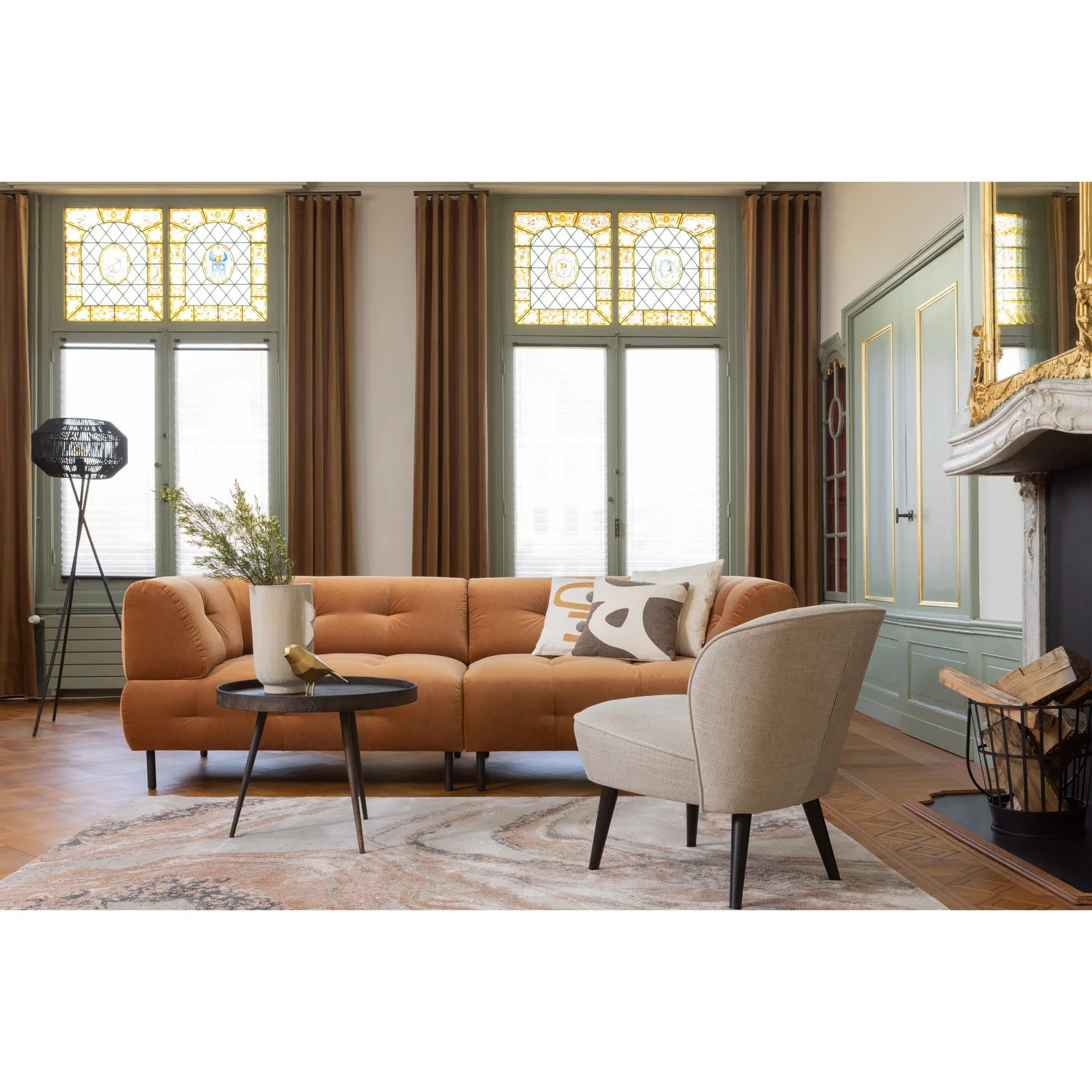 Bounds bijzettafel I hout/metaal antique goud 44Ø58 cm - Image 3