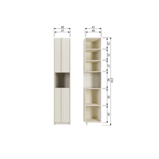 Basu smalle kast 40cm grenen dust incl. concrete decor (fsc) - Image 5