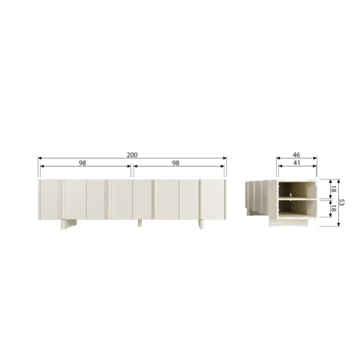 Basu tv meubel 200 cm grenen dust (fsc) - Image 3