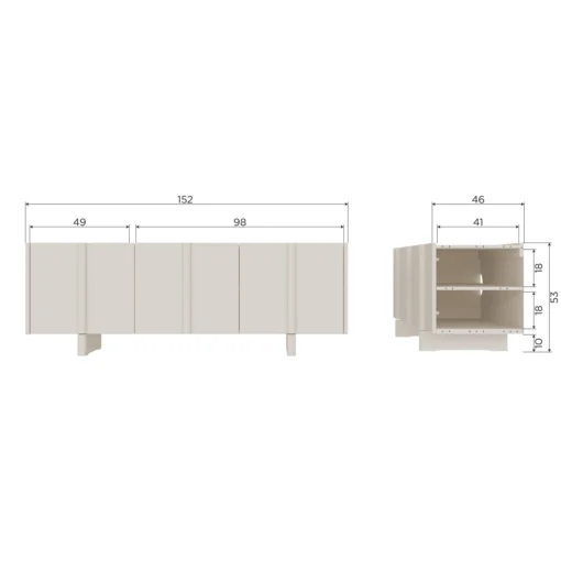 Basu tv meubel 152 cm grenen dust (fsc) - Image 6