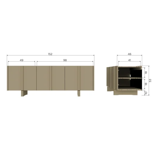 Basu tv meubel 152 cm grenen moss (fsc) - Image 7