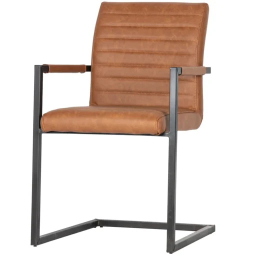 Bas eetkamerstoel pu cognac