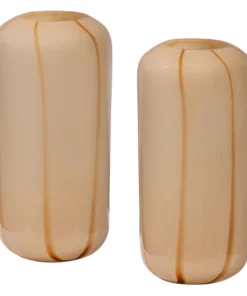 Arles vaas glas met streep naturel set v2