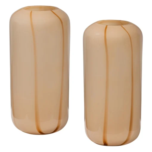 Arles vaas glas met streep naturel set v2