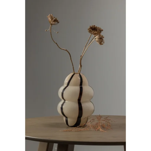 Kency vaas glas met streep naturel/zwart set v2 - Image 2