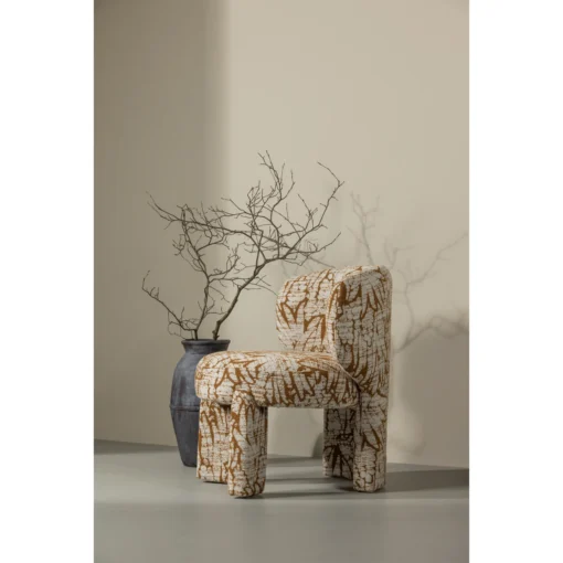 Upke fauteuil met dessin naturel/bruin - Image 6