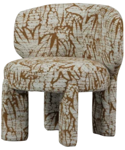 Upke fauteuil met dessin naturel/bruin