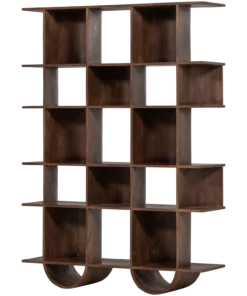 Sinne boekenkast hout walnoot 180x130cm